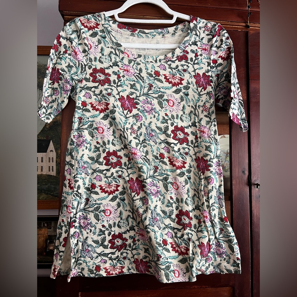 J.Jill cotton short sleeve tunic top size XS